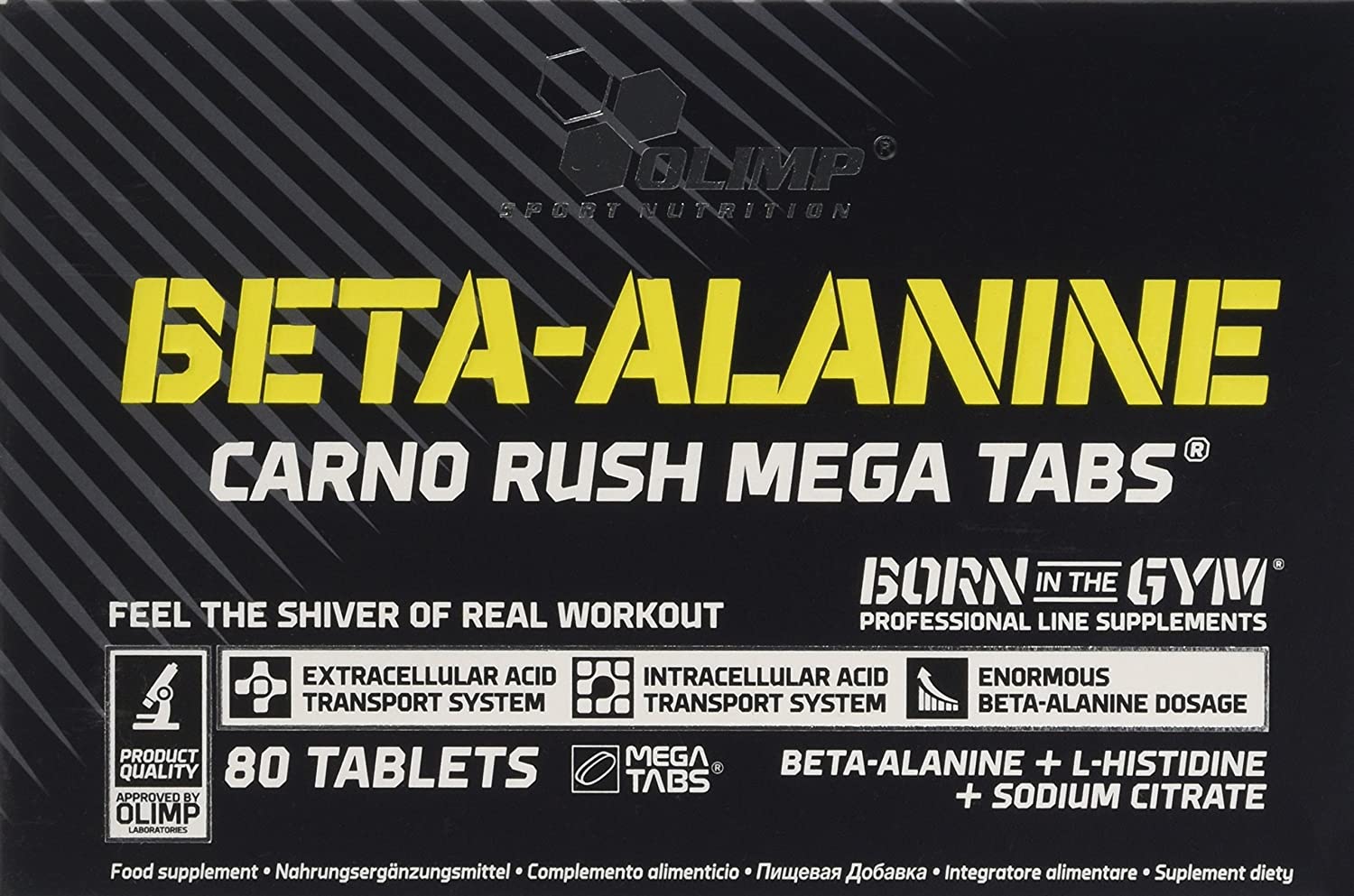 OLIMP SPORT NUTRITION Olimp Labs Beta-Alanine Capsules, Carno Rush, Pack of 80 Mega Tablets, BETA-Alanine CARNO Rush