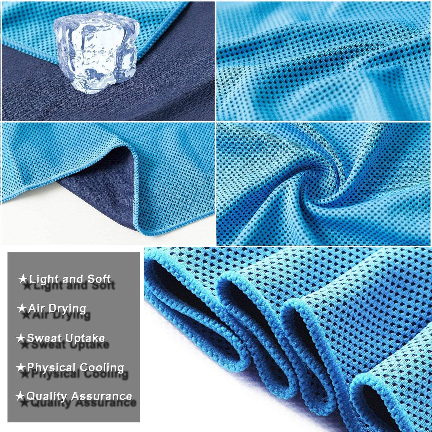 Ruiuzi Cooling Towels Ice Towel 3 Pcs for Sports,Gym Microfibre Towel for Men or Women Ice Cold Towels for Yoga Gym Travel Camping Golf Football & Outdoor Sports - Image 4