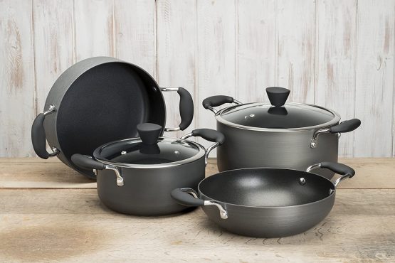 Zinel 4150 Hard Anodised Non-Stick Casserole, Grey, 20 cm - Image 4