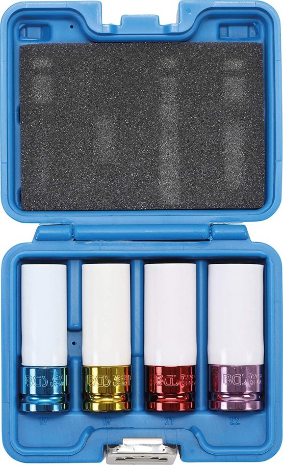 BGS 9847 | Protective Impact Socket Set | 12.5 mm (1/2") Drive | 17 / 19 / 21 /22 mm | 4 pcs. - Image 2