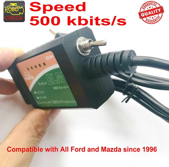 OTKEFDI Forscan USB OBDII Diagnostic Lead,ELMConfig Modified OBDII Switch Diagnostic Cable - Image 2