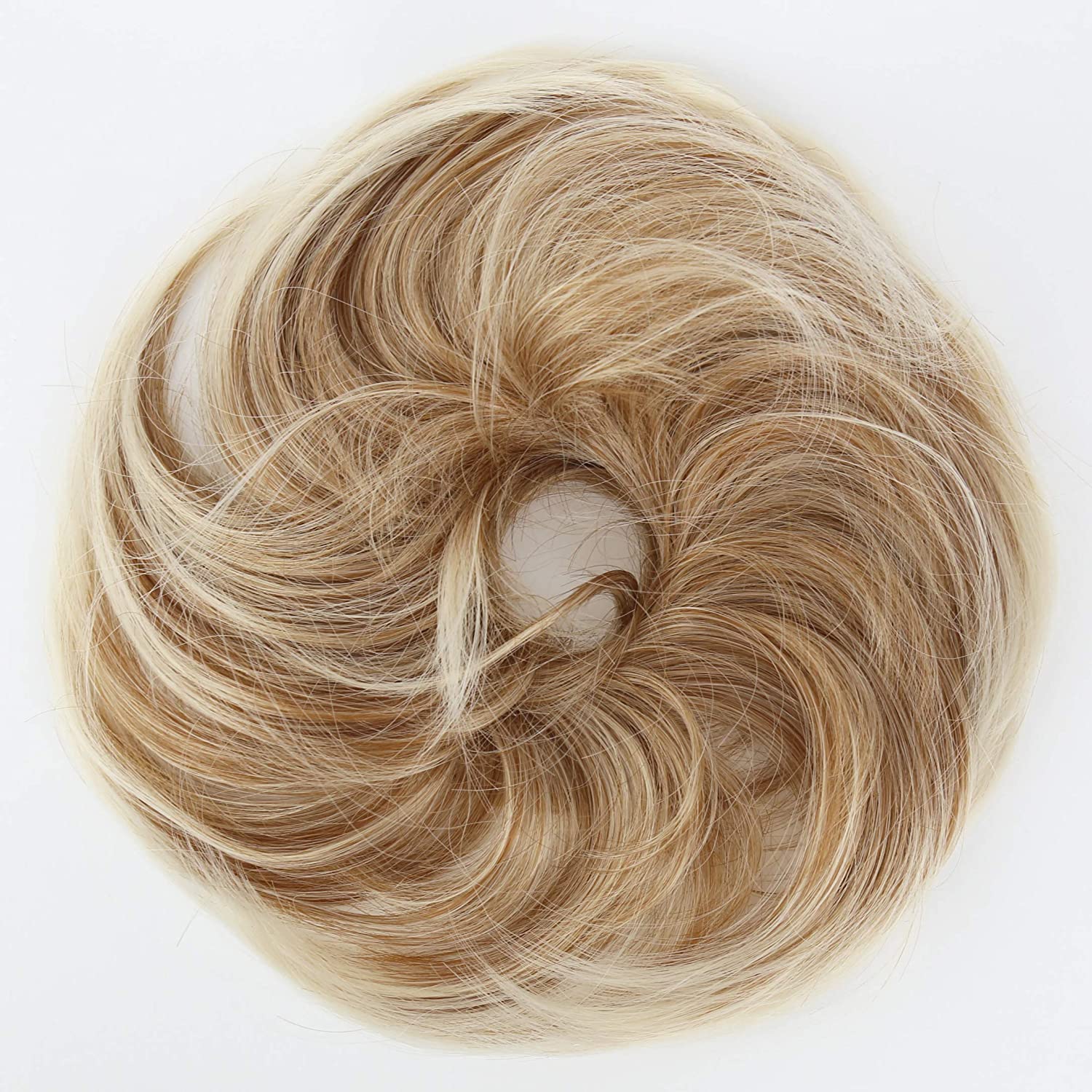CAISHA Synthetic Fiber Hairpiece Scrunchie Scrunchy Updo Slightly Wavy Strawberry Blonde Mix G13B, strawberry blonde mix #27T613 G13B - Image 4