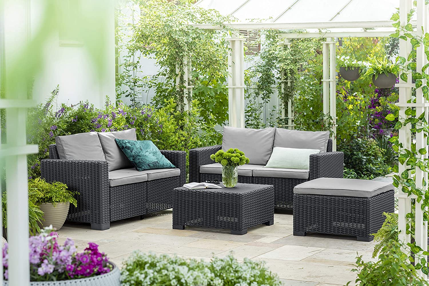 Allibert by Keter California Rattan Outdoor Coffee Table Garden ...