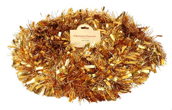 Christmas Concepts® 4m Metre Chunky/Fine Christmas Tinsel - Christmas Decoration Tinsel (GOLD)