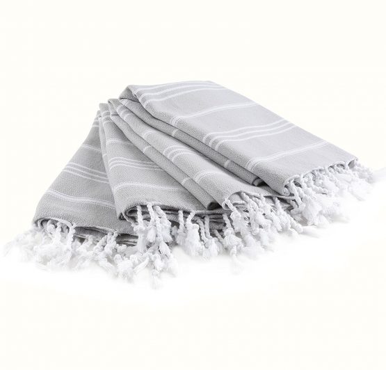 Cacala Pure Series Turkish Hand Towels, Silver Grey, PES-PESKIR-SILVERGREY - Image 2