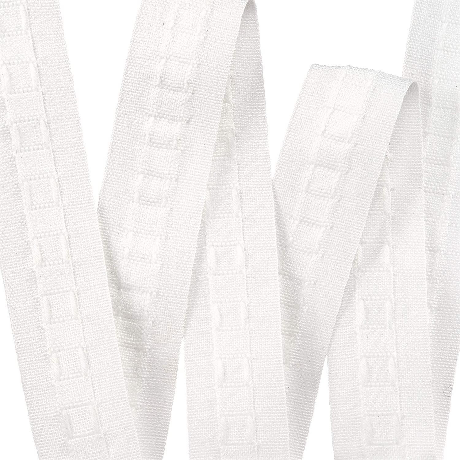 The Bead Shop Curtain Tape, White, 25mm - 10 meters
