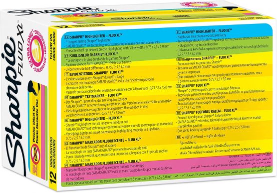 Sharpie Fluo XL Highlighters | Chisel Tip | Fluorescent Yellow | 12 Count - Image 4