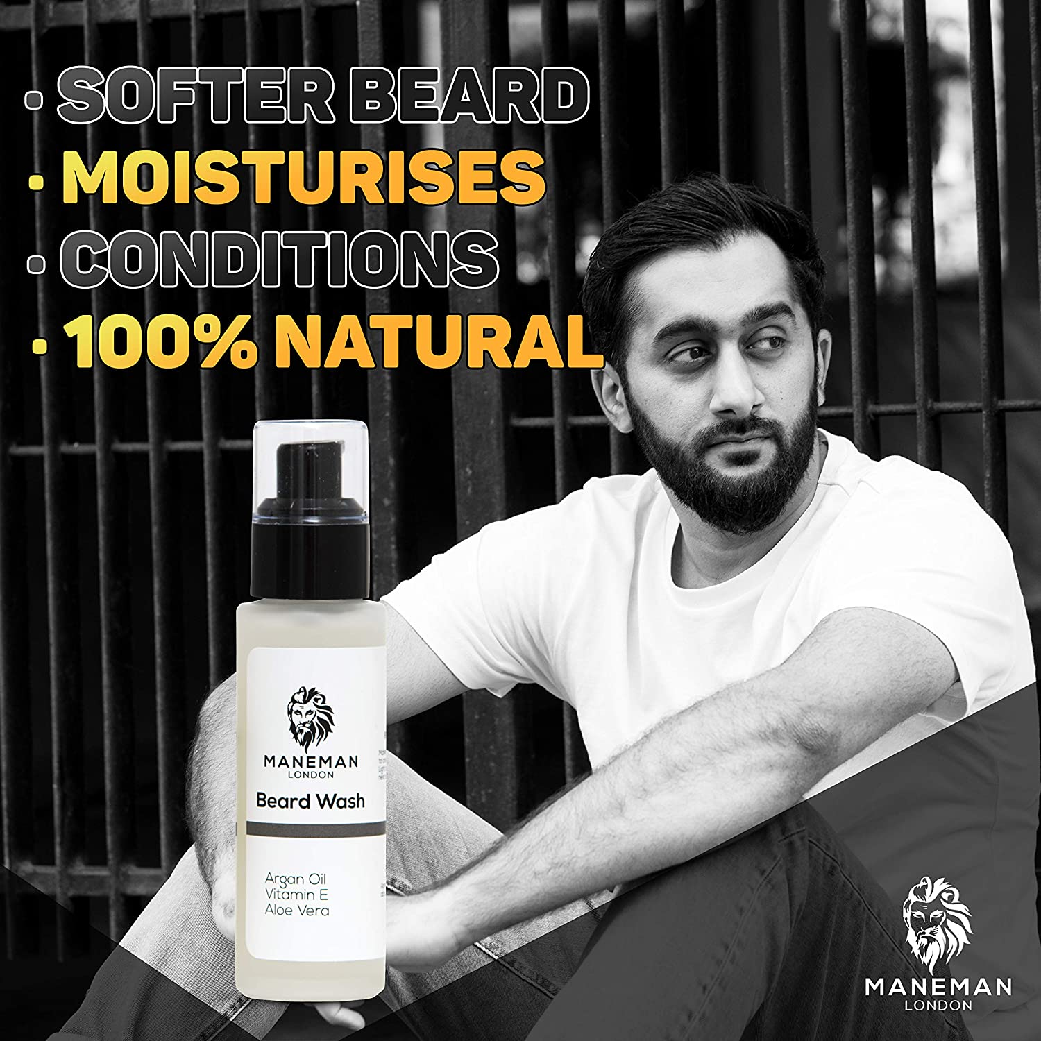 Maneman London Beard Wash, 60 ml (Pack of 1) - Image 4