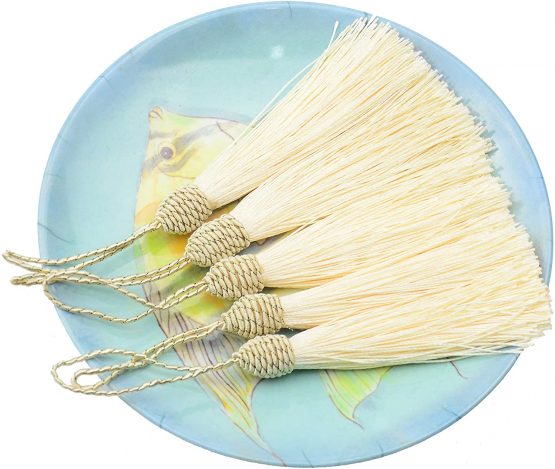 20pcs 15.5cm/6 Inches Silky Floss bookmark Tassels with 2-Inch Cord Loop and Small Chinese Knot for Jewelry Making, Souvenir, Bookmarks, DIY Craft Accessory(Army Green) - Image 2