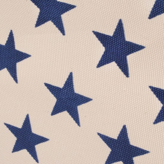 Cream Star Canvas Storage Basket Rectangle Fabric Basket with Blue Stars – Perfect for Household Storage, Fabrics or Toys. Size: 40cms x 30cms x 25cms - Image 4