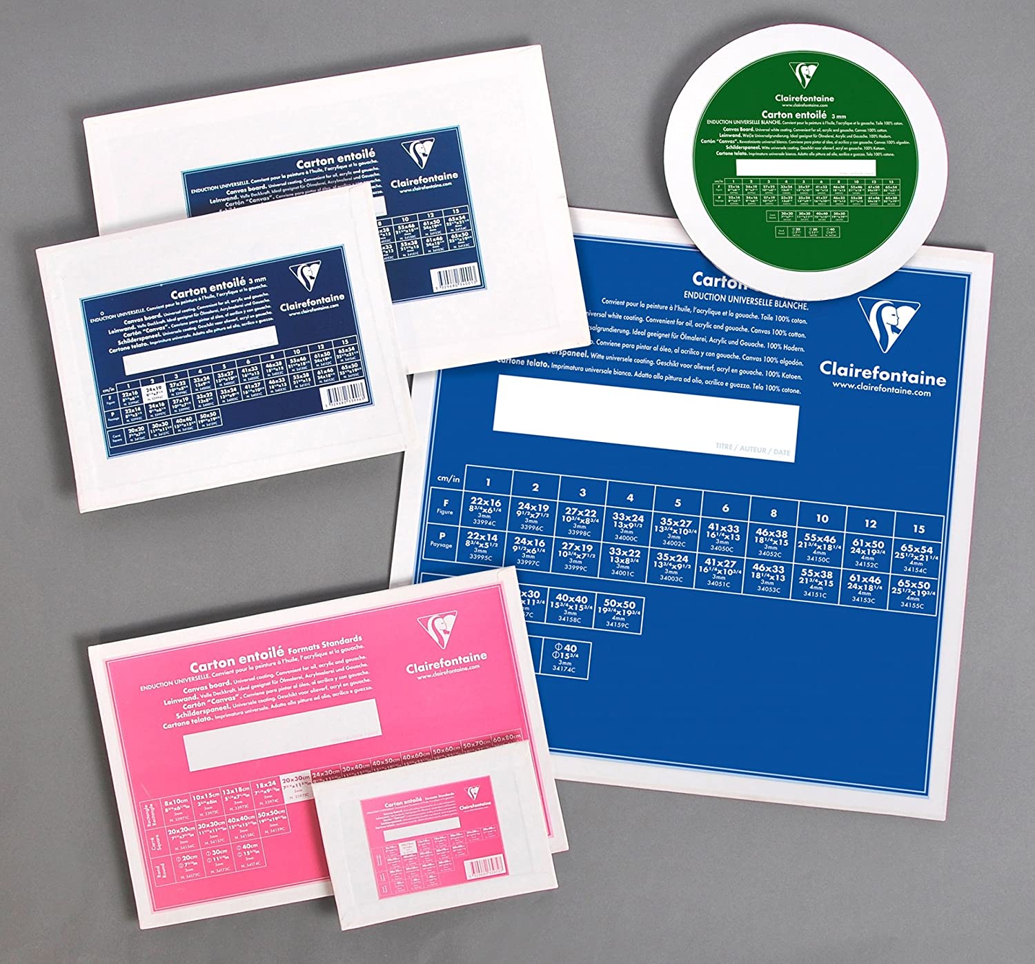 Clairefontaine, Ref 33976C, White Canvas Board (Standard), 24 x 30cm, 3mm Thick, Made from 100% Cotton - Image 2