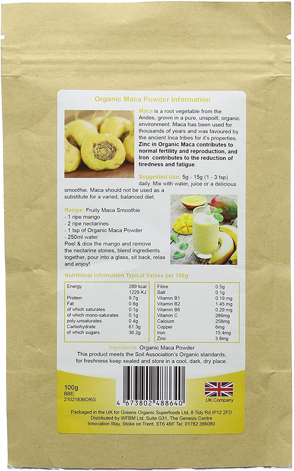 GOLDEN GREENS ORGANIC Organic Maca Powder 100g (PACK OF 1), Others, 100 g (Pack of 1) - Image 2