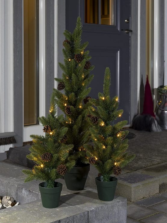 Konstsmide Outdoor Battery Operated Decoration Christmas Tree with 6 or 9 Hours Timer, 10 LEDs of 45 cm Tall - Warm White 3780-100 - Image 4