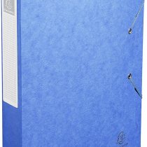 Exacompta Cartobox Elasticated Box File with 3 Flaps and 4 cm Spine 5/10th Polished Cardboard 24 x 32 cm Pack of 10 Blue