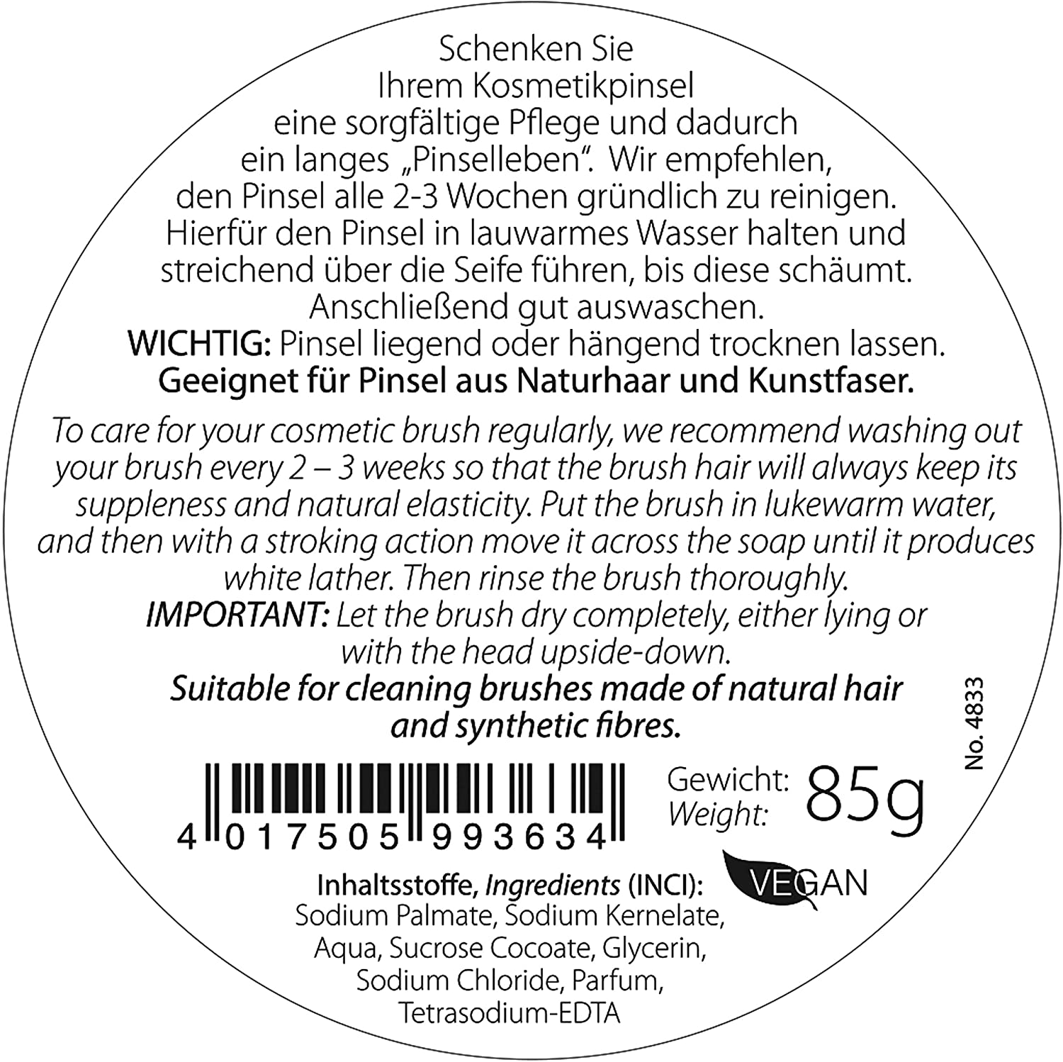 da Vinci MAKEUP BRUSH CLEANER / 85g / vegan / made in germany - Image 4