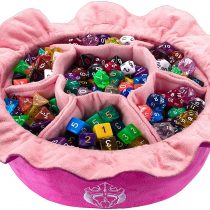 Immense Dice Bags with Pockets - Pink - Capacity 150+ Dice - Great for Dice Hoarders - by CardKingPro [Patented Design]