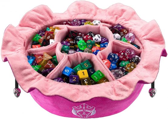 Immense Dice Bags with Pockets - Pink - Capacity 150+ Dice - Great for Dice Hoarders - by CardKingPro [Patented Design]