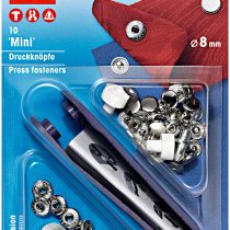 Prym 390360 Sewing Press Stud Mini Brass 8 mm Silver-Coloured Metal