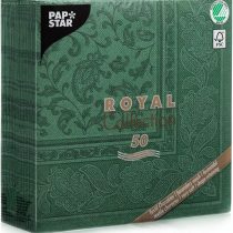 "Royal Collection" Napkins 1/4 Fold 40 cm x 40 cm Dark Green "Ornaments" Pack of 50, 7.8 x 20 x 20 cm