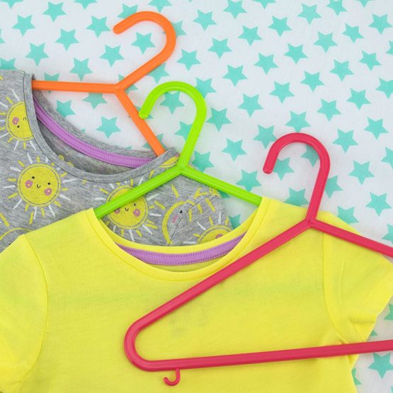 HANGERWORLD Pack of 10 Children's Plastic Coat Hangers with Trouser Bar for Baby & Toddler Clothes-30cm (11.5"), Mixed - Image 3