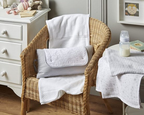 Clair de Lune Grey Waffle Cotton Roly Poly Travel and Change Mat - Image 2
