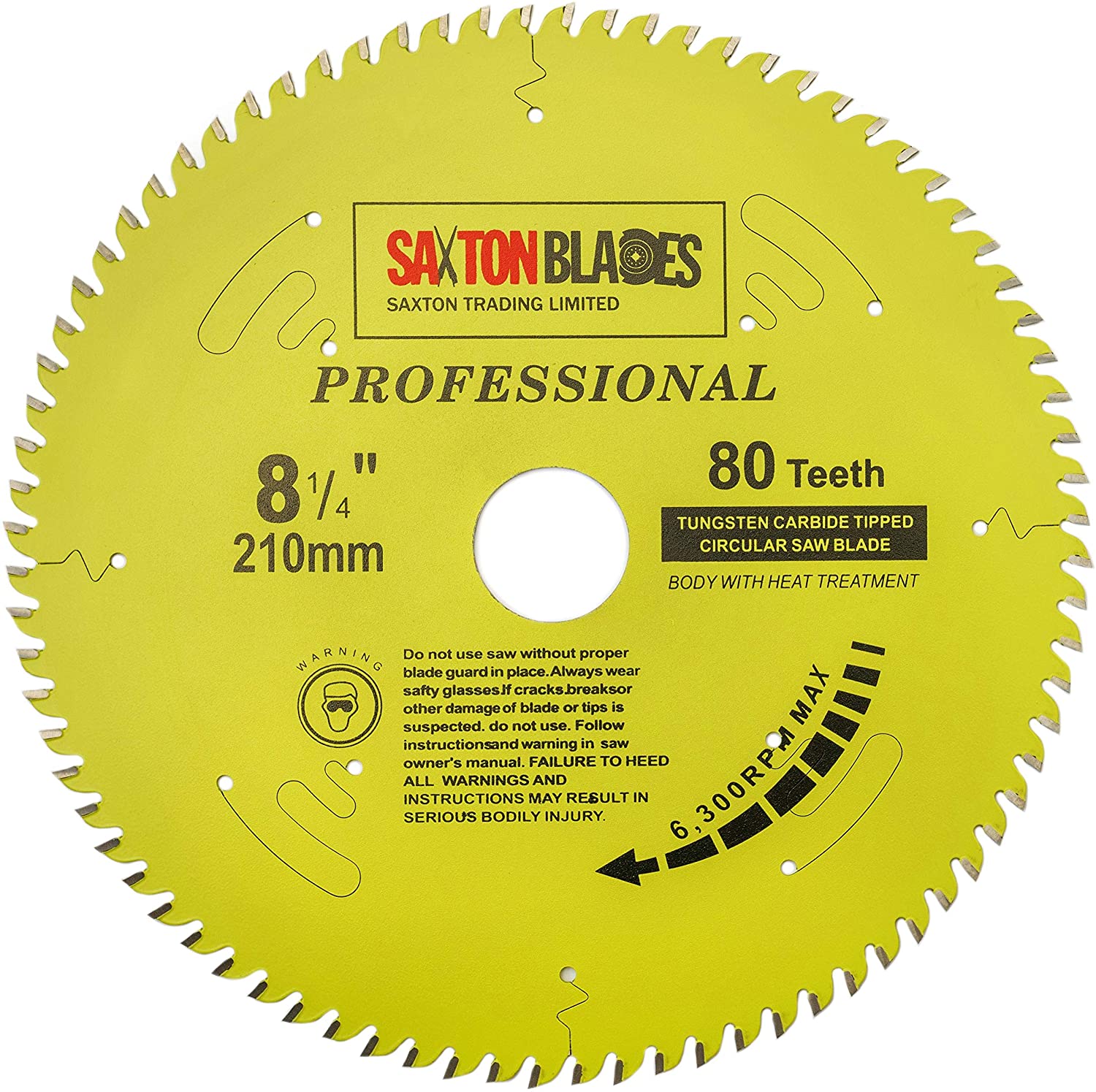 TCT210MXAPRO Saxton Professional Range TCT Circular Saw Blade 210mm x 40T and 80T x 30mm Bore, 16, 20, 25mm - Image 3