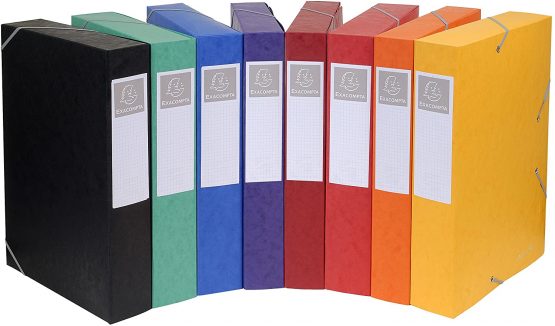 Exacompta Ref - 16000H Cartobox Elasticated Filing Boxes, 25 x 33 cm Suitable for A4+ Documents, 60 mm Spine and Made from Pressboard, Random Coloured Delivered - Image 3