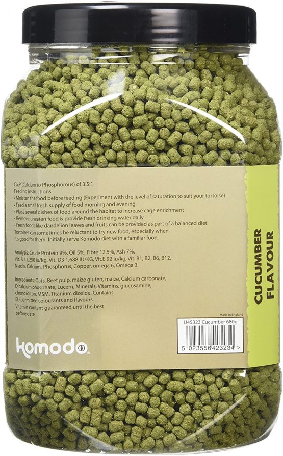 Komodo Complete Holistic Tortoise Diet, Cucumber 680 g tub - Image 2
