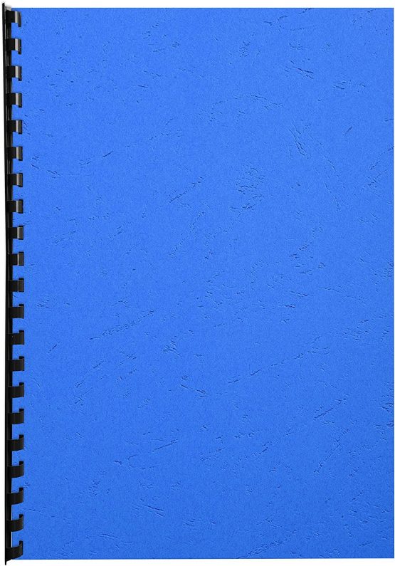 Exacompta Forever Recycled Rigid Presentation Covers, A4, Leather Grain Effect - Blue, Pack of 100 - Image 3