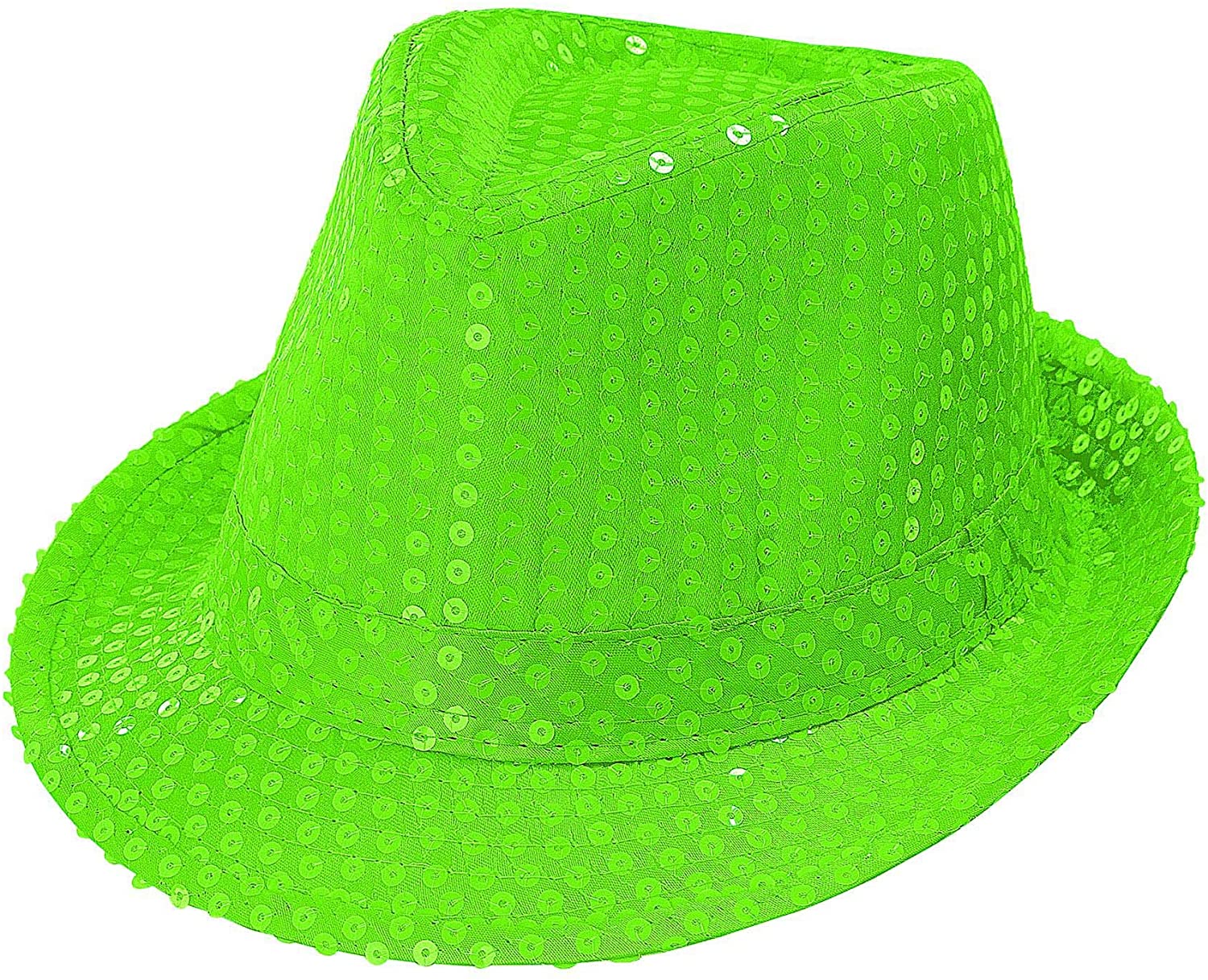 Widmann 01247, Fedora with Sequins Adult Unisex, Hat, Neon, Disco, Pink Night, Pride, Carnival, Theme Parties, One Size