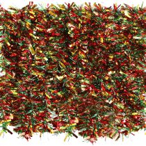 BBTO 39.4 Feet Tinsel Garland Mixed Color Metallic Tinsel Chunky Glittering Tinsel for Christmas Tree Decoration, 6 Pieces (Red, Green and Gold Mixed)