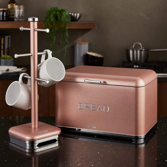 Tower T826016R Kitchen Tree, Glitz Range, 6 Cups Mug Stand, Steel, Blush Pink, One Size - Image 4