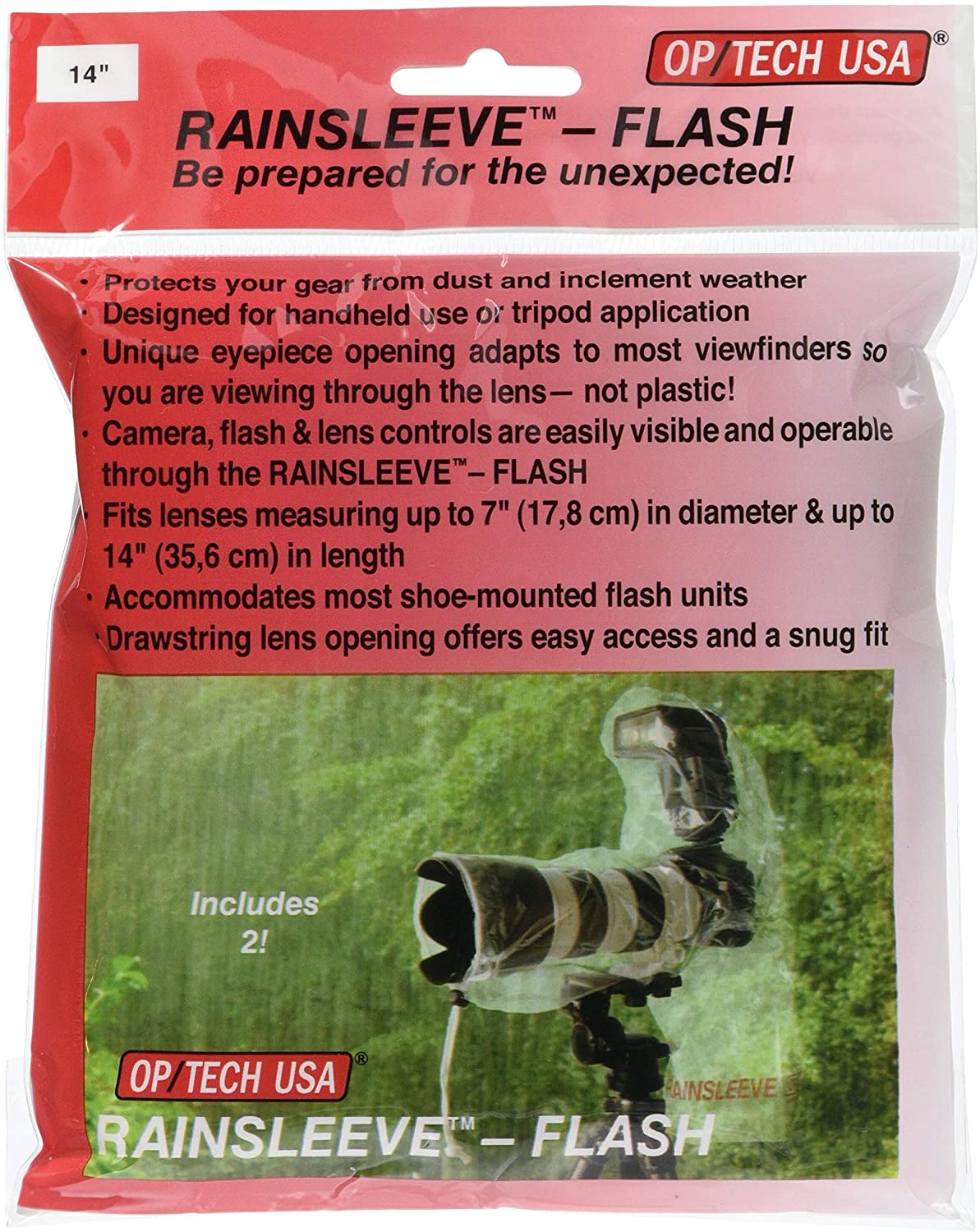 Op/Tech Rainsleeve Flash - Twin Pack, transparent, Flash 14-Inch