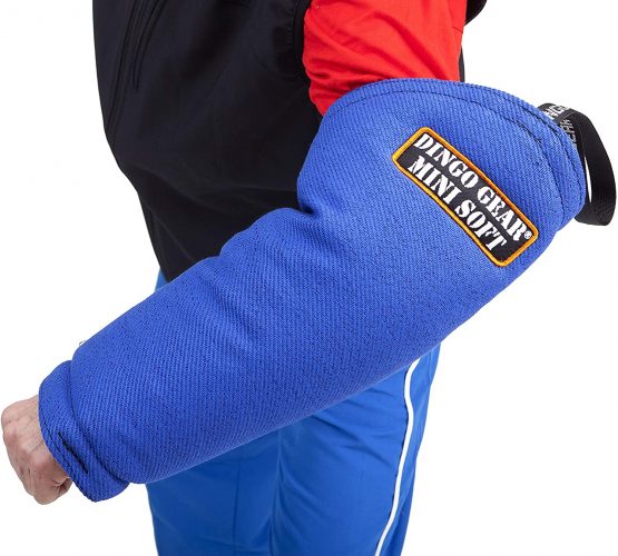 DINGO GEAR Soft Bite Sleeve with a Handle For Puppy Bite Training Handmade of French Material, Blue Mini Decoy Sleeve For Left And Right Hand S01962