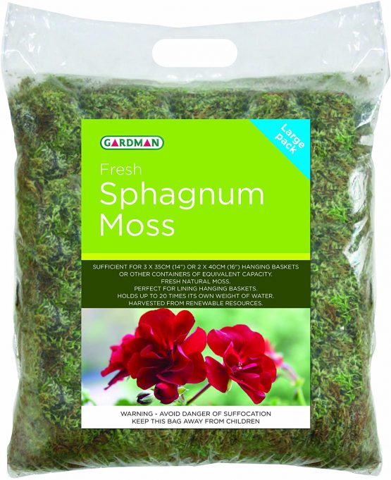 Gardman 04105 Fresh Sphagnum Moss-Large Pack, Green, 3 x 35 cm/2 x 40 cm