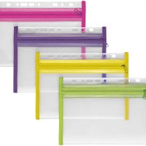 VELOFLEX Velobag XXS 4350000 Document Folders A5 Fileable Polypropylene Pack of 4 Yellow Green Pink Purple