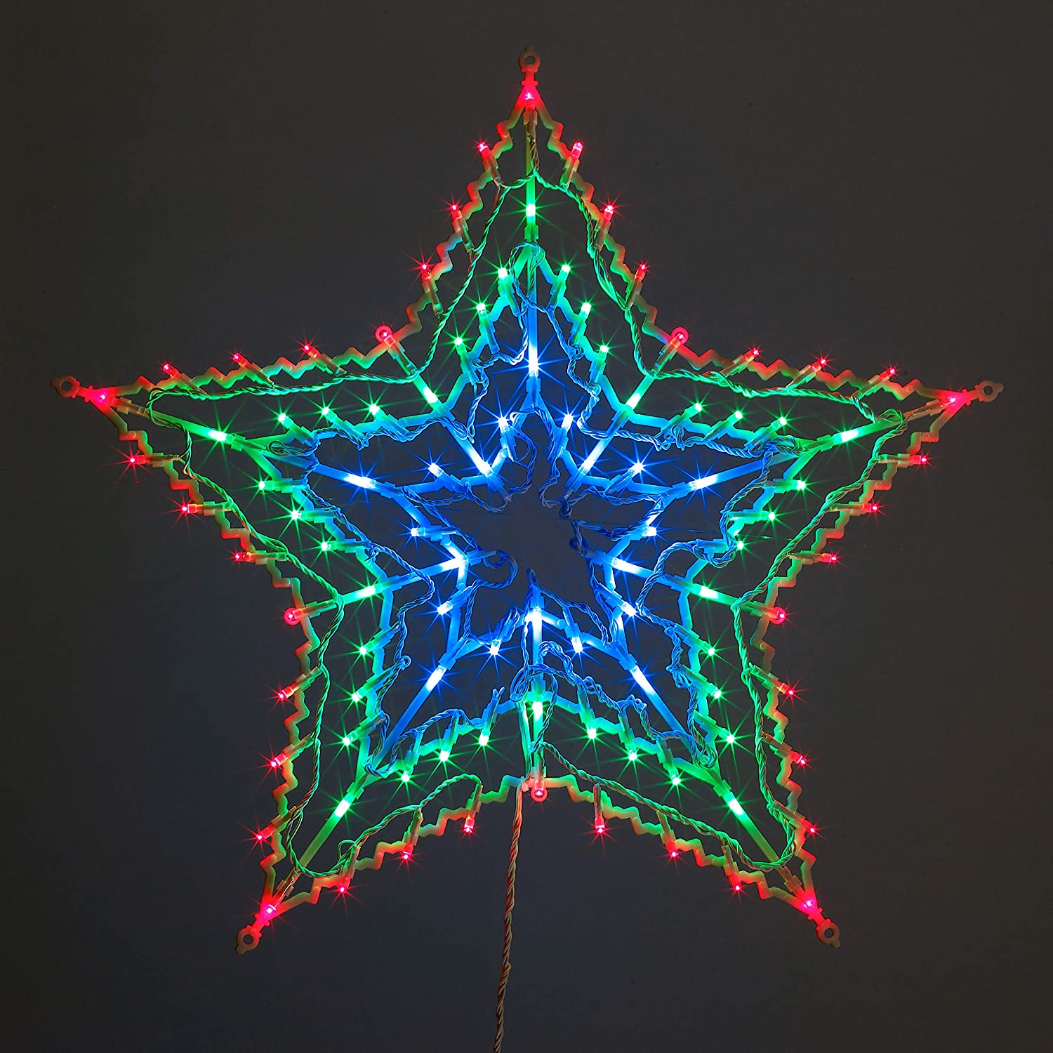 The Christmas Workshop 77710 Multi-Coloured Star Christmas Light / 35 LED Lights/Indoor Or Outdoor Mains Powered Christmas Decorations / 8 Light Modes / 54cm x 54cm x 1.5cm - Image 2