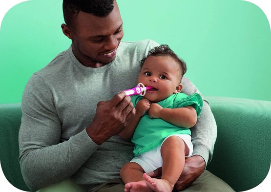 MAM Massaging Brush for Baby's Oral Care, Baby Training Toothbrush with Safety Shield, Perfect for Baby's First Toothbrush, Dental Care, Green - Image 3