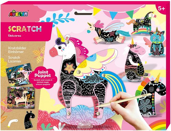 Avenir CH191683 Scratch Jointed Puppet Unicorn, Mixed Colours