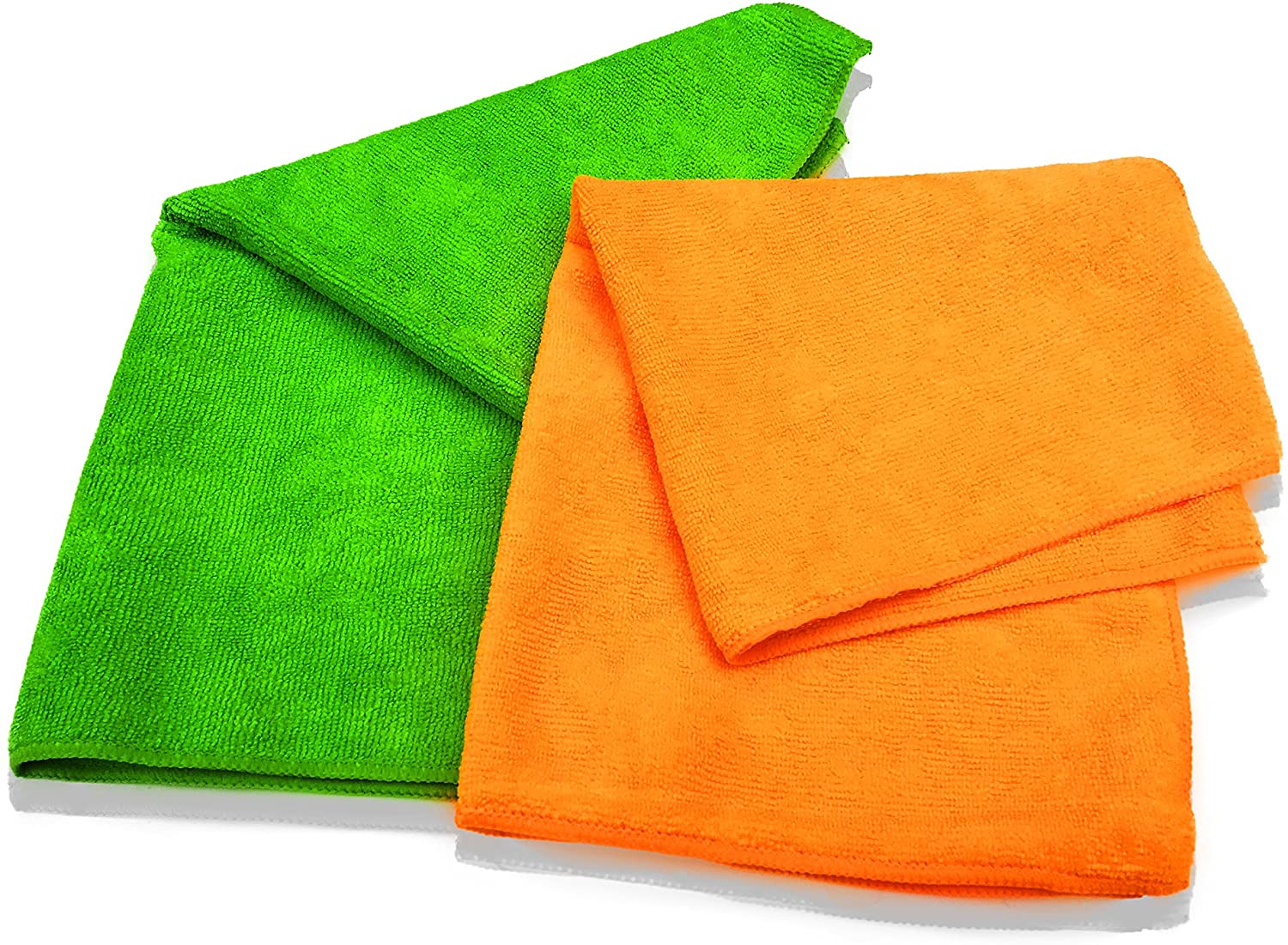 10 Pack Premium Quality Orange & Green Microfibre Cloths, Large 40x40cm (16"x16"), Lint Free Cleaning Cloth, House & Car - Image 2