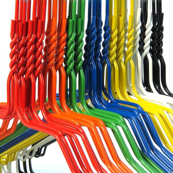HANGERWORLD 20 Rainbow Coloured & Galvanised 41cm 13 Gauge Metal Wire Clothes Garment Trouser Bar Hangers. - Image 2