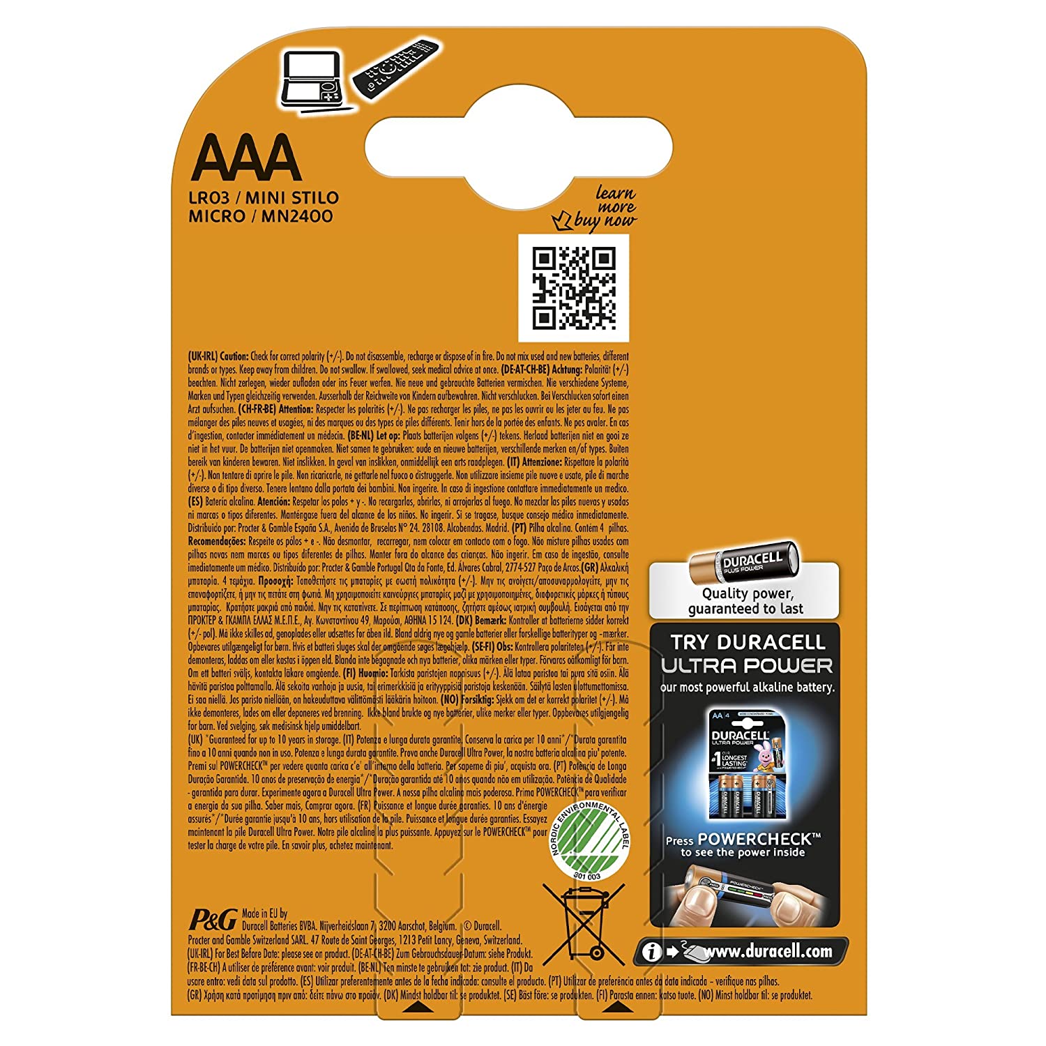 Duracell Plus Power AAA 4 pack, White and Blue - Image 2