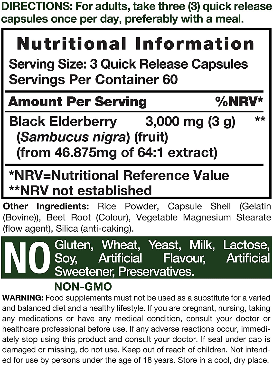 Elderberry Supplement 3000mg, 180 count (Pack of 1) - Image 4