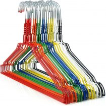 HANGERWORLD 20 Rainbow Coloured & Galvanised 41cm 13 Gauge Metal Wire Clothes Garment Trouser Bar Hangers.