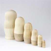 Heka Naturals Unpainted Russian Dolls, 6 Blank Matryoshka Dolls Handmade in Russia | Paint Your Own Traditional Matryoshka Nesting Doll | Blank, 6 piece, 12 cm (4.7 inches)