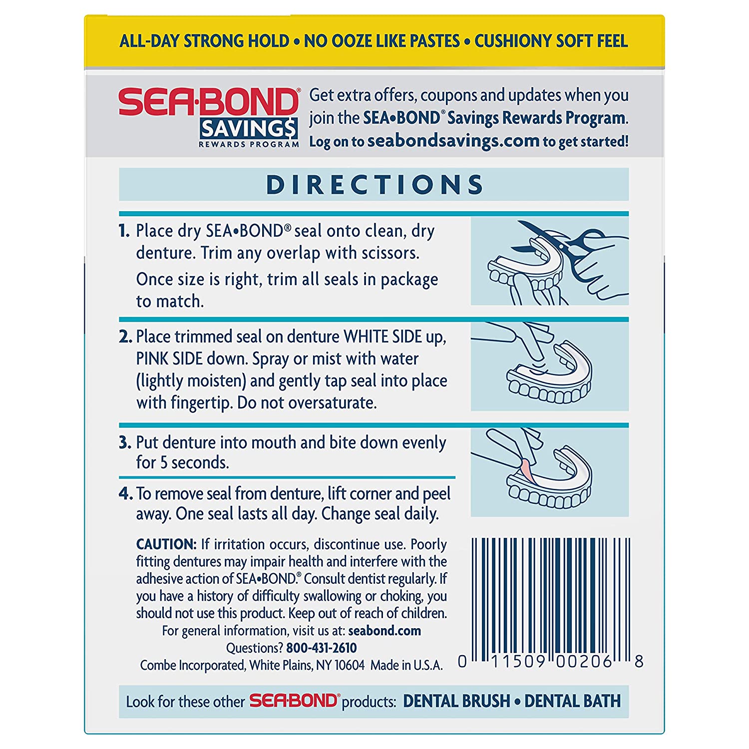 Sea Bond Secure Denture Adhesive Seals, Original Lowers, 30 Count, Clear/Transparent - Image 2