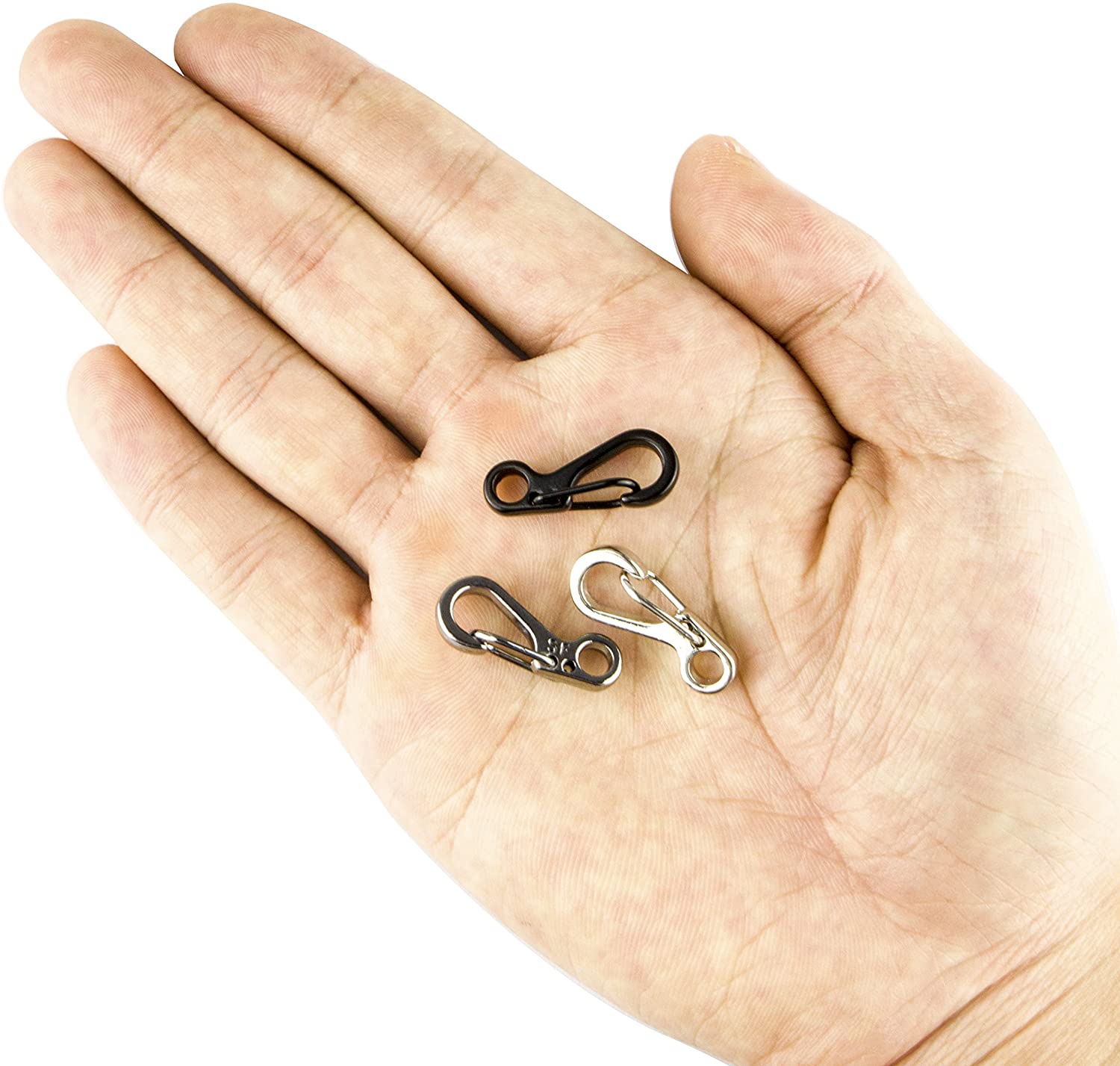 Temlum 2.5 cm Tiny Carabiner Clip, Aluminum Keyring Clips Snap Hook Small Carabiner Clips for Keys Backpack, Fishing, Camping - Image 3