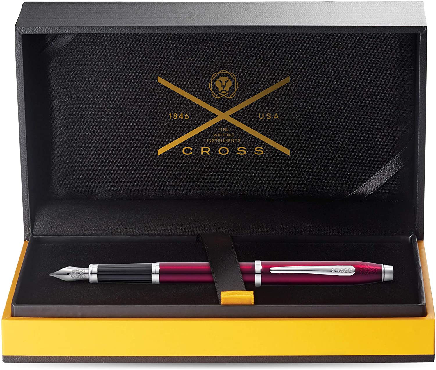 Cross Century II Translucent Plum Lacquer Fountain Pen with Rhodium-Plated Appointments and Stainless Steel Fine Nib - Image 3