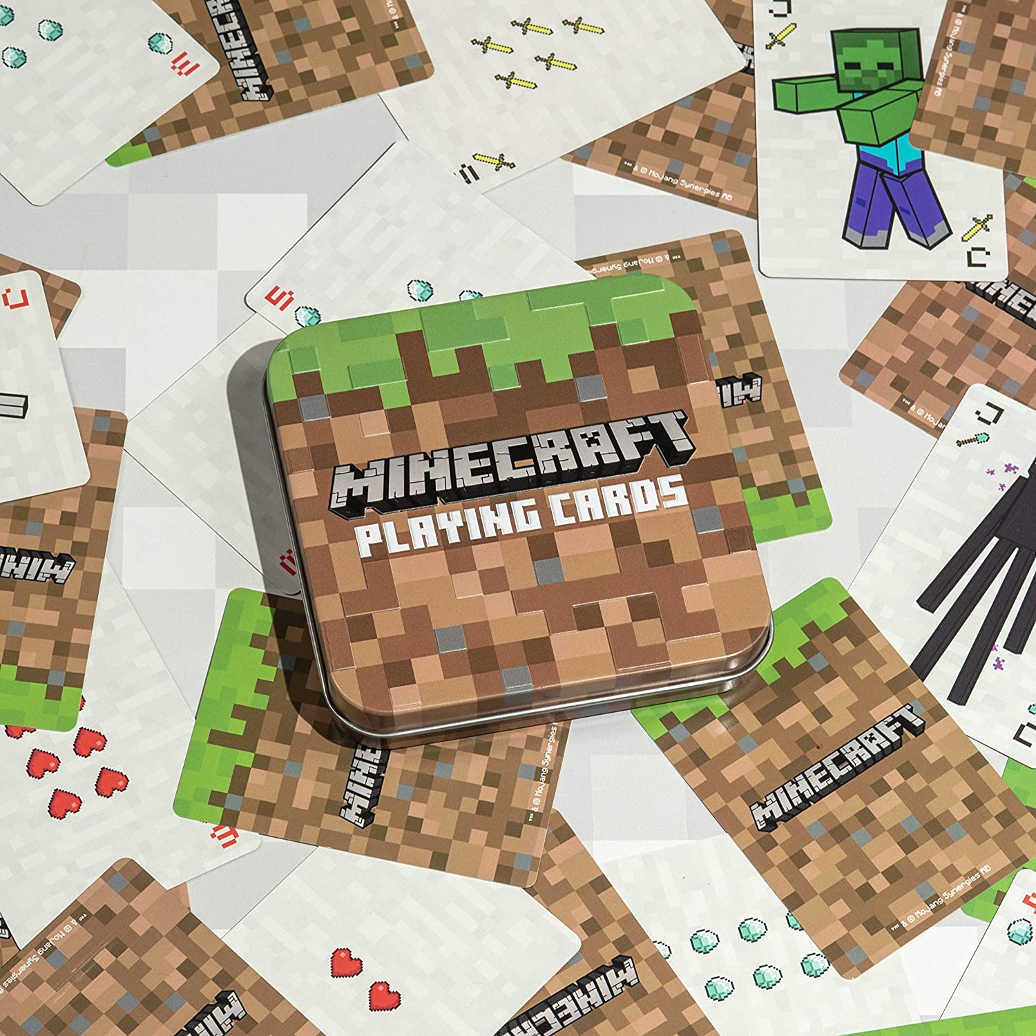 Minecraft Playing Cards with Embossed Storage Tin Officially Licensed Standard Deck with Featured Characters - Image 4
