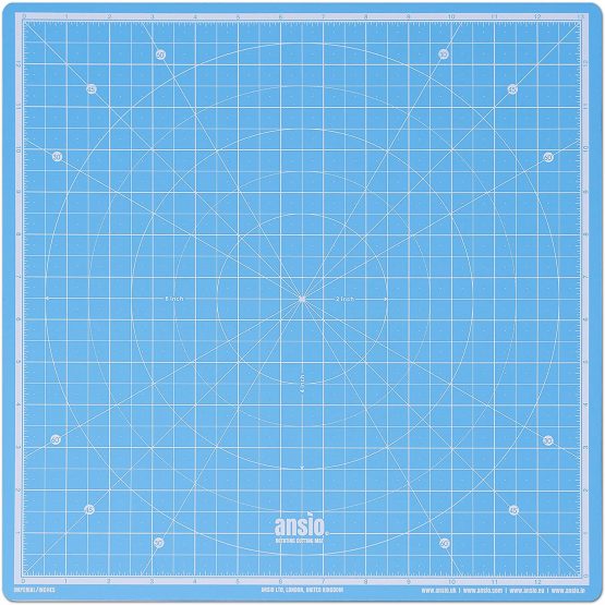 ANSIO Rotating Self Healing Cutting Mat - Craft, Quilting, Sewing, Scrapbooking, Fabric & Papercraft - Imperial 13 Inch x 13 Inch - Sky Blue - Image 2